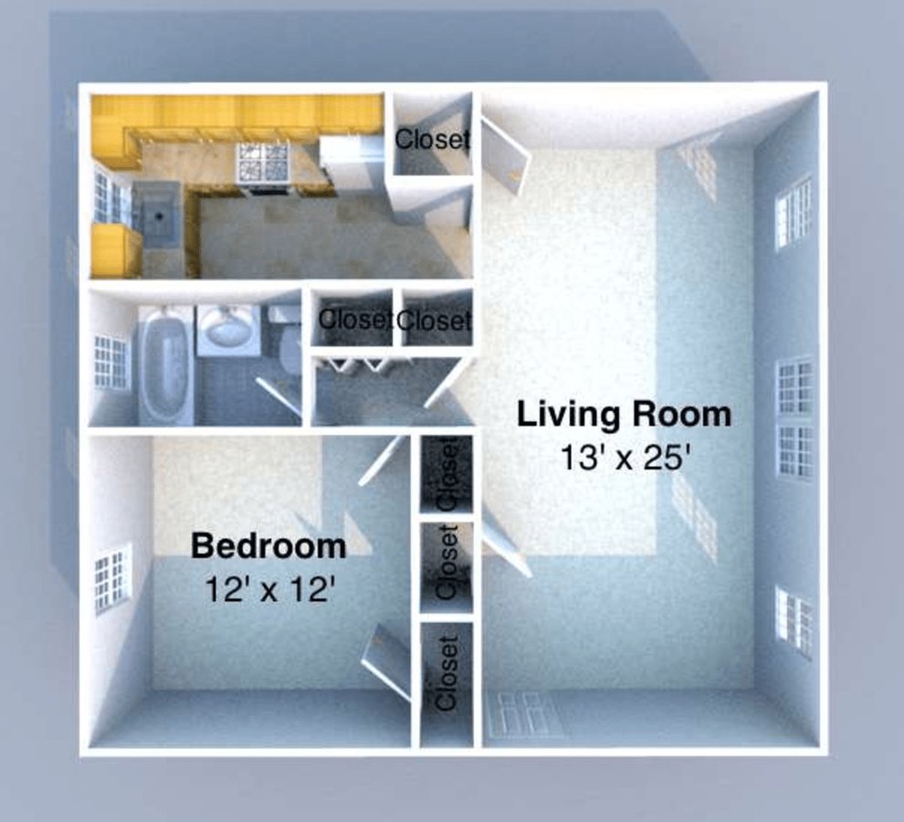 1 Bedroom 1 Bathroom Apartment for rent at Grant Flats in West Lafayette, IN