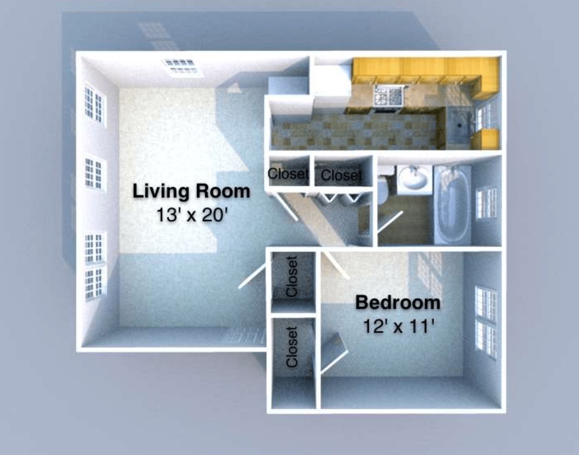 1 Bedroom 1 Bathroom Apartment for rent at Grant Flats in West Lafayette, IN