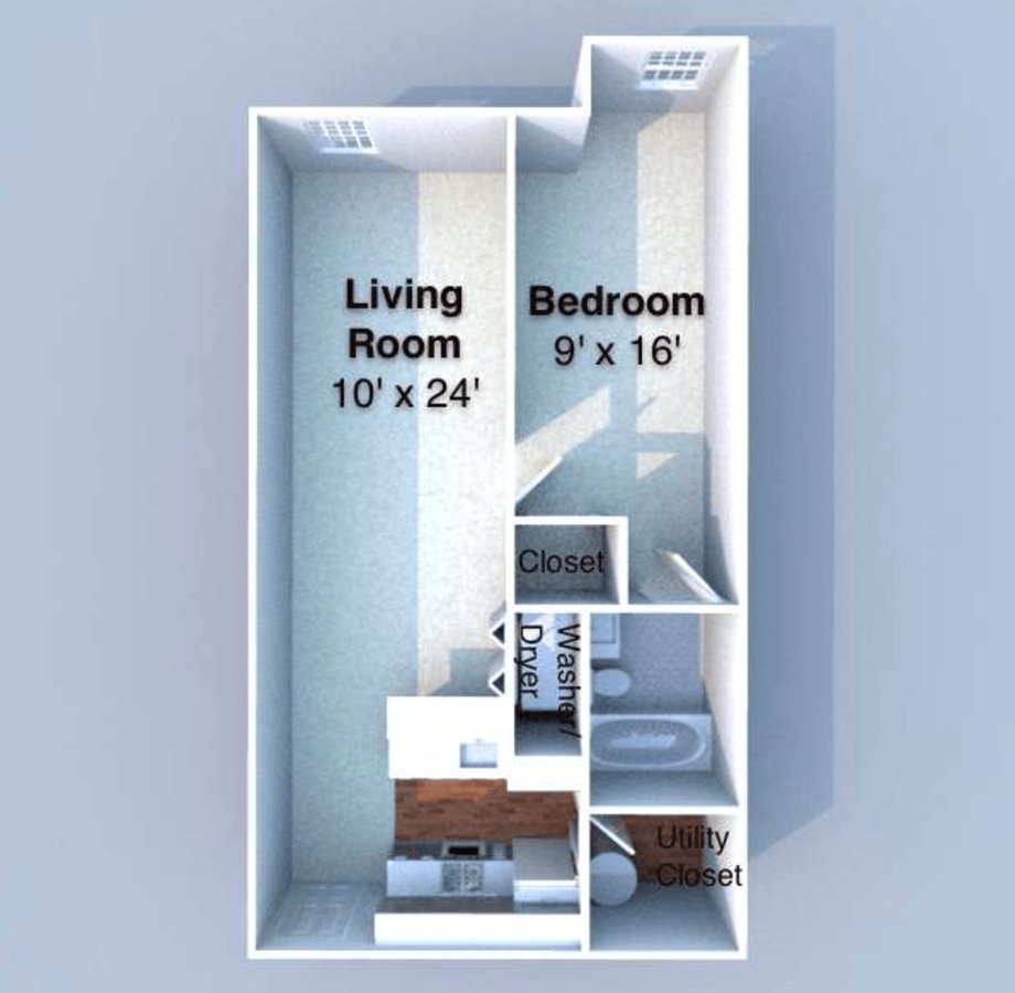 1 Bedroom 1 Bathroom Apartment for rent at Grant Street Station in West Lafayette, IN