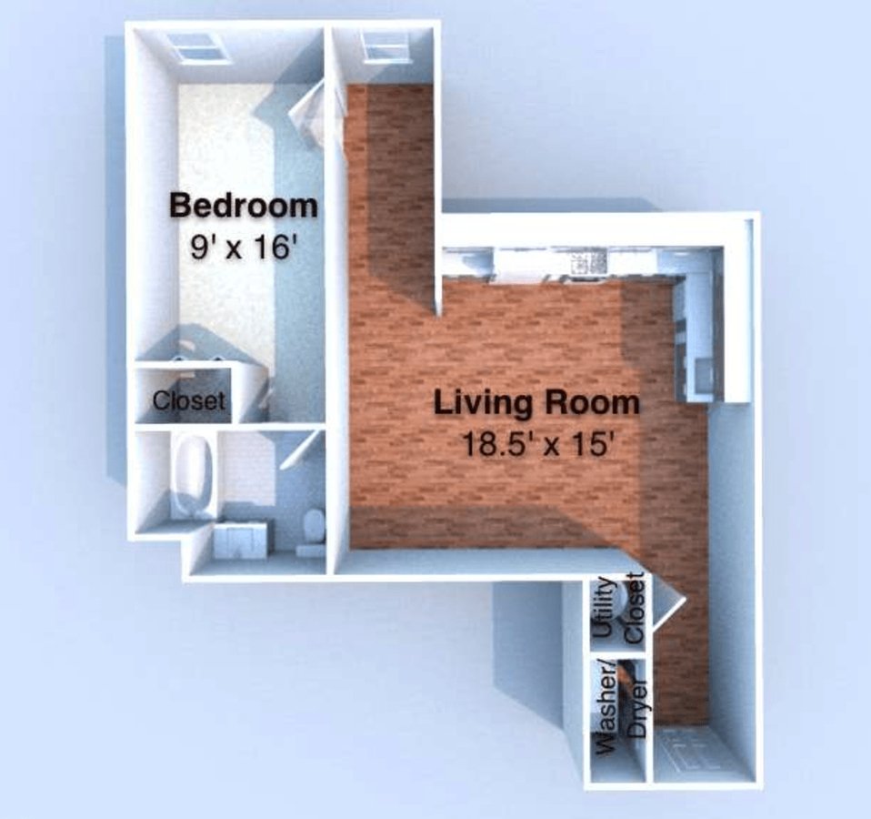 1 Bedroom 1 Bathroom Apartment for rent at Grant Street Station in West Lafayette, IN