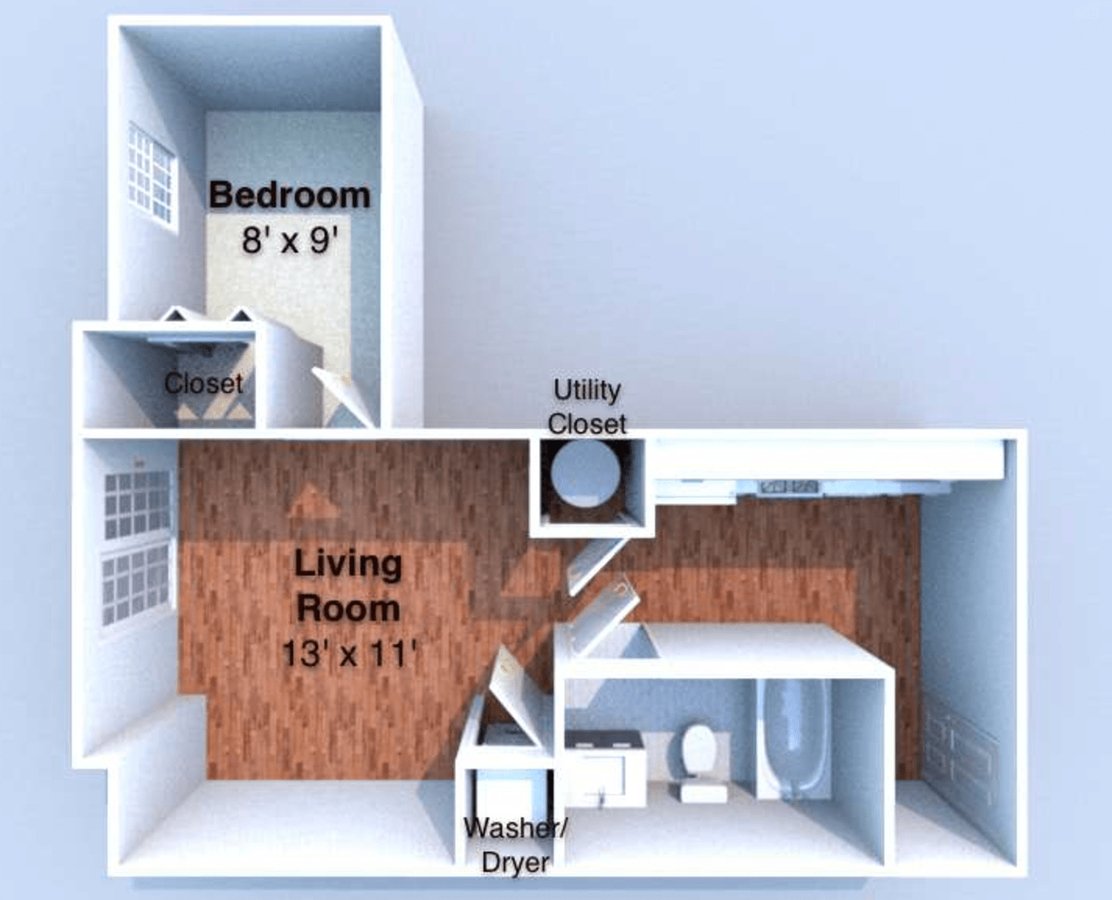 1 Bedroom 1 Bathroom Apartment for rent at Grant Street Station in West Lafayette, IN