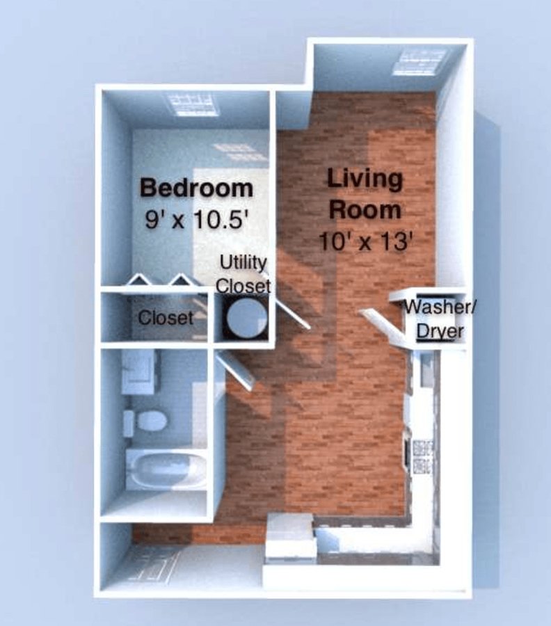 1 Bedroom 1 Bathroom Apartment for rent at Grant Street Station in West Lafayette, IN