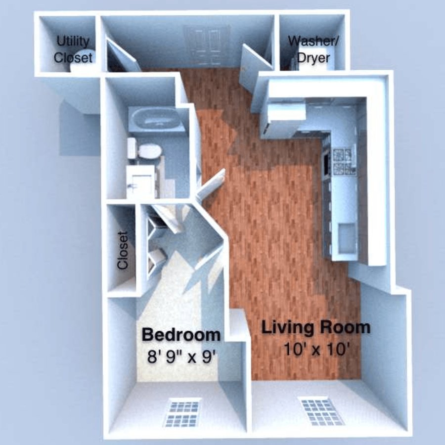 1 Bedroom 1 Bathroom Apartment for rent at Grant Street Station in West Lafayette, IN