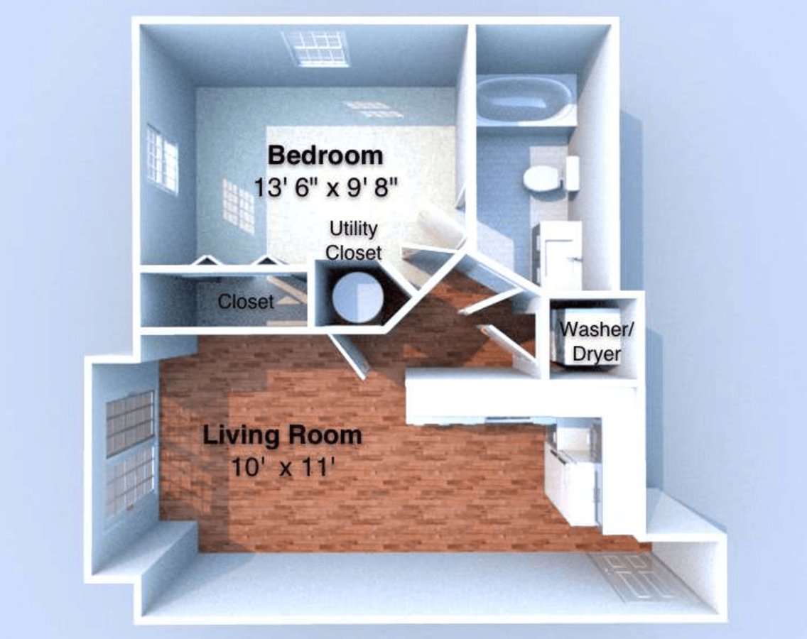1 Bedroom 1 Bathroom Apartment for rent at Grant Street Station in West Lafayette, IN