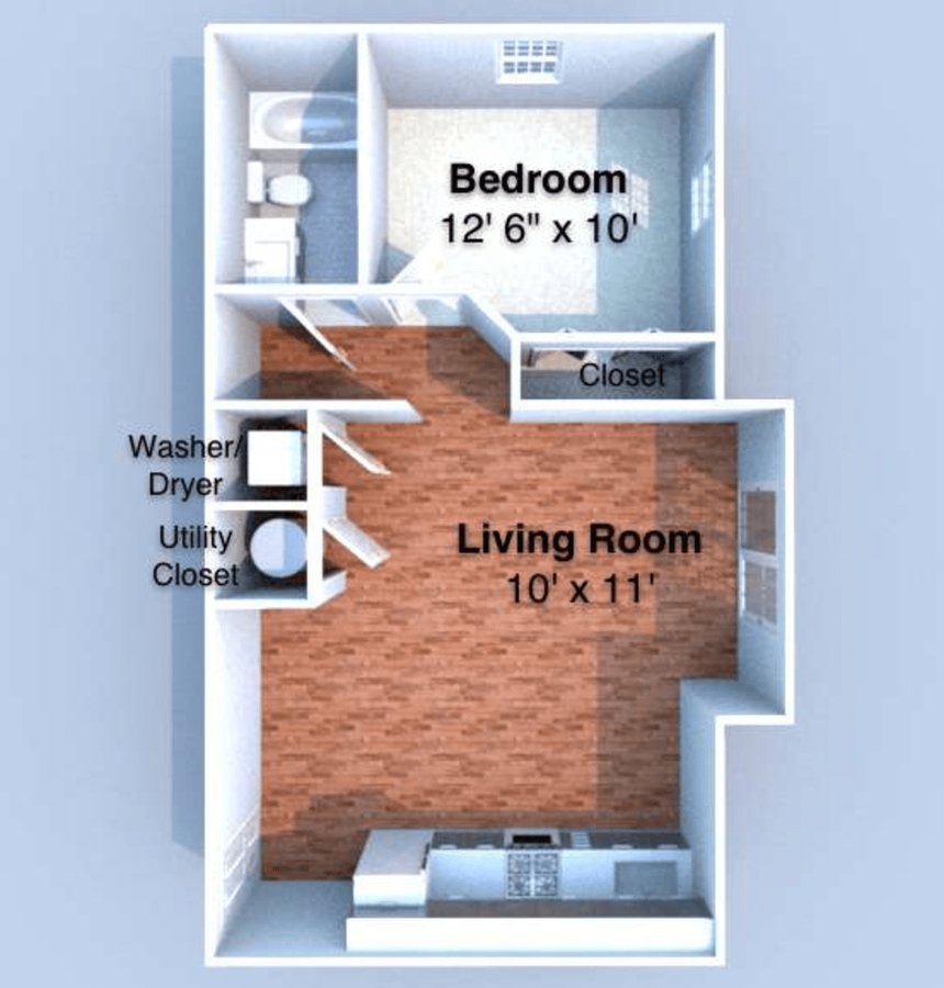 1 Bedroom 1 Bathroom Apartment for rent at Grant Street Station in West Lafayette, IN