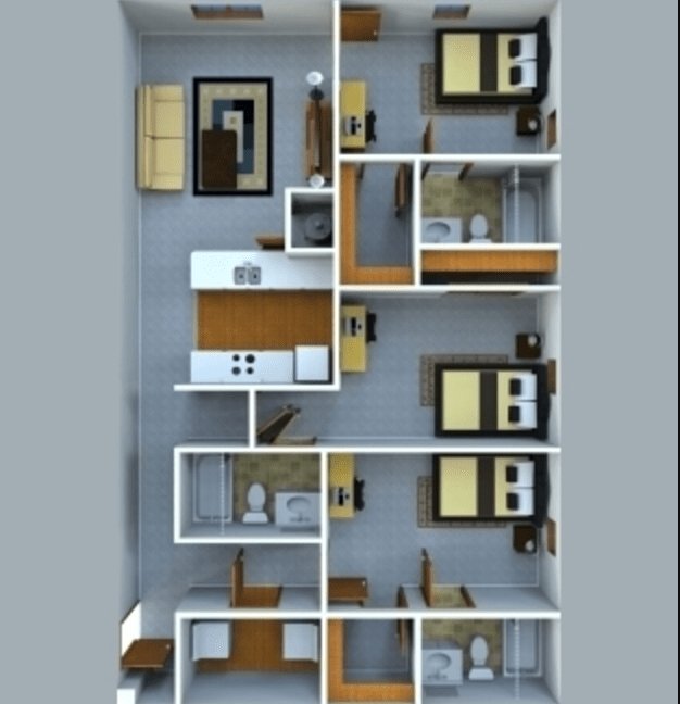 3 Bedrooms 3 Bathrooms Apartment for rent at Grant Street Station in West Lafayette, IN