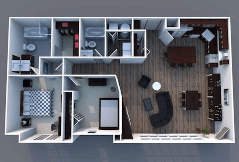 1 Bedroom 2 Bathrooms Apartment for rent at Grant Street Station in West Lafayette, IN