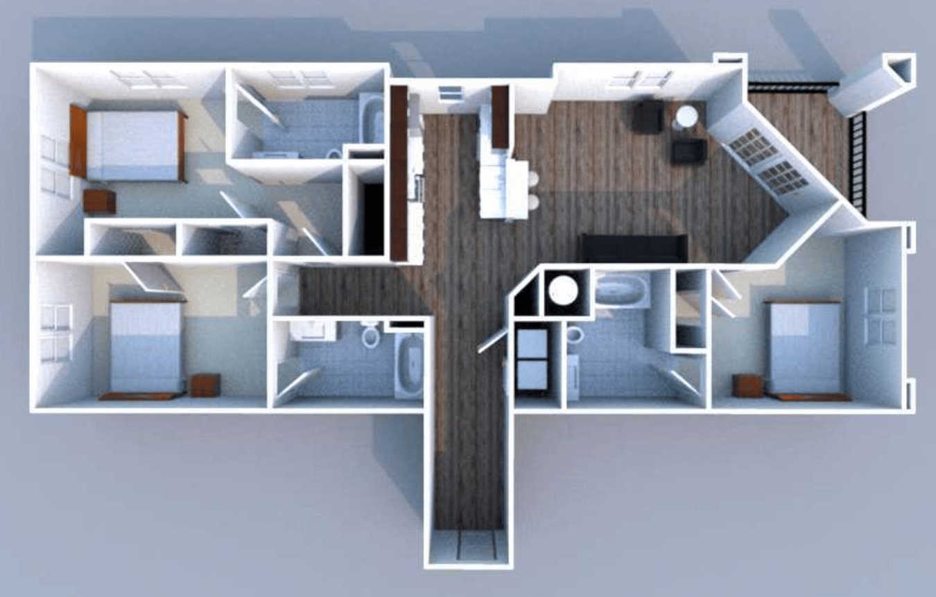 3 Bedrooms 3 Bathrooms Apartment for rent at North By Northwest in West Lafayette, IN