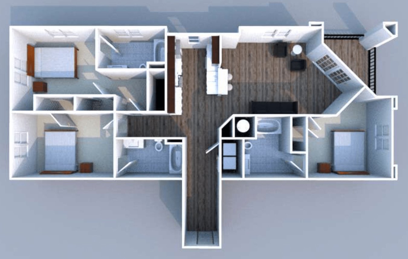 3 Bedrooms 3 Bathrooms Apartment for rent at North By Northwest in West Lafayette, IN