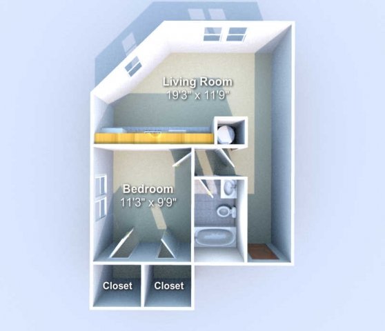 1 Bedroom 1 Bathroom Apartment for rent at Towne Centre in West Lafayette, IN