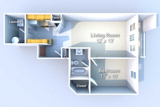 1 Bedroom 1 Bathroom Apartment for rent at Towne Centre in West Lafayette, IN