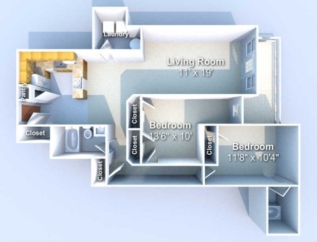 2 Bedrooms 2 Bathrooms Apartment for rent at Towne Centre in West Lafayette, IN
