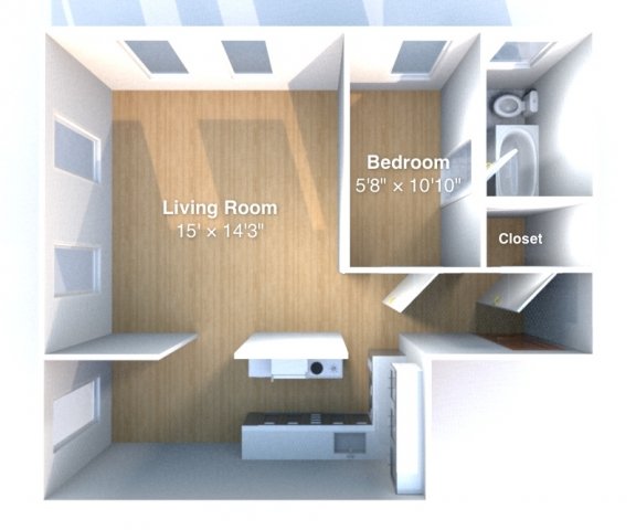 1 Bedroom 1 Bathroom Apartment for rent at The Varsity in West Lafayette, IN