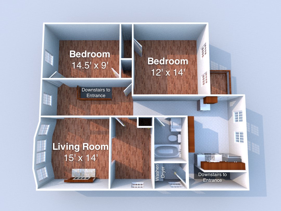 2 Bedrooms 1 Bathroom Apartment for rent at Lauffer in Lafayette, IN
