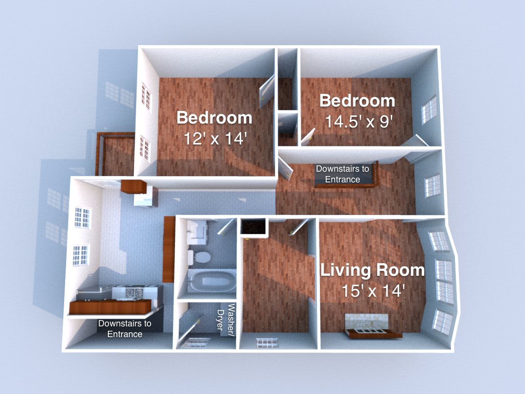 2 Bedrooms 1 Bathroom Apartment for rent at Lauffer in Lafayette, IN