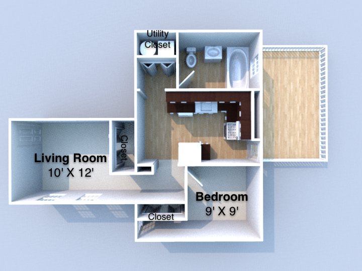 1 Bedroom 1 Bathroom Apartment for rent at Boniface in Lafayette, IN