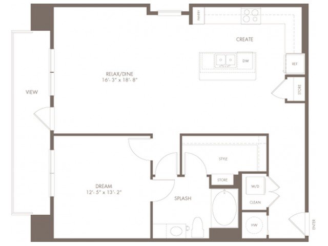 1 Bedroom 1 Bathroom Apartment for rent at Modera Flats in Houston, TX
