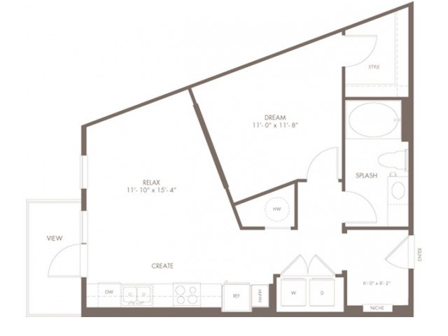 1 Bedroom 1 Bathroom Apartment for rent at Modera Flats in Houston, TX