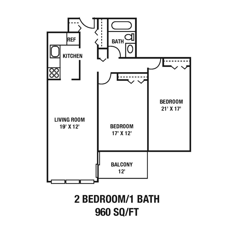 2 Bedrooms 1 Bathroom Apartment for rent at CityView on Meridian in Indianapolis, IN