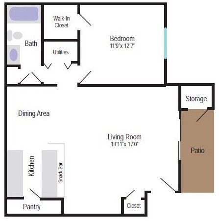 1 Bedroom 1 Bathroom Apartment for rent at Suncrest Apartment Homes in Indianapolis, IN