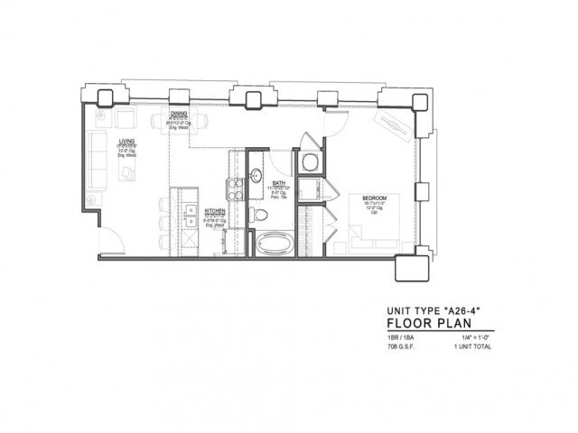 1 Bedroom 1 Bathroom Apartment for rent at Power & Light KC Apartments in Kansas City, MO