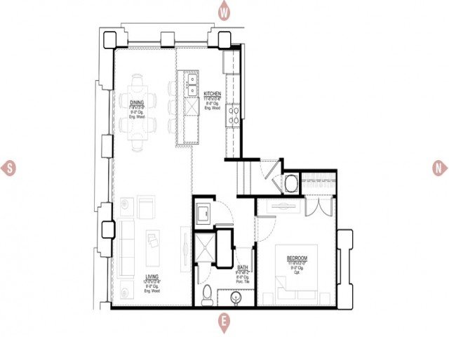 1 Bedroom 1 Bathroom Apartment for rent at Power & Light KC Apartments in Kansas City, MO