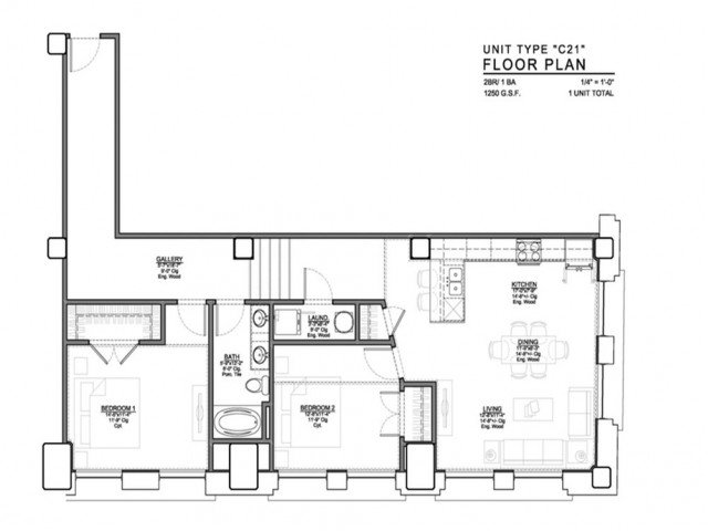 1 Bedroom 2 Bathrooms Apartment for rent at Power & Light KC Apartments in Kansas City, MO