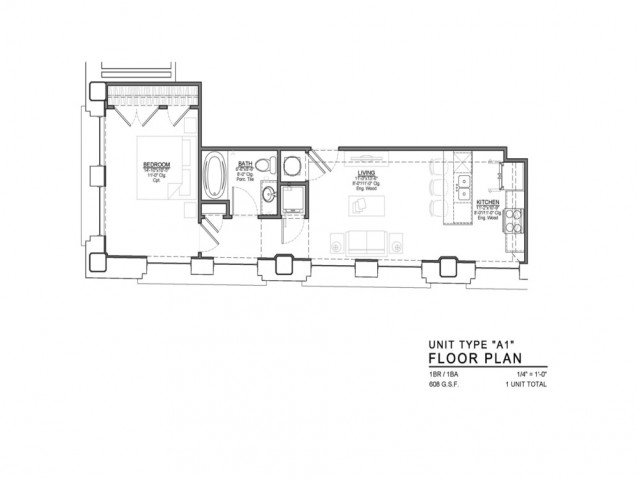 1 Bedroom 1 Bathroom Apartment for rent at Power & Light KC Apartments in Kansas City, MO