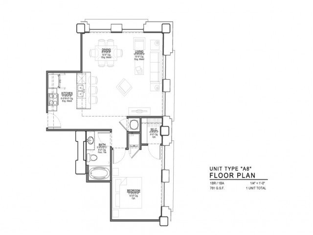 1 Bedroom 1 Bathroom Apartment for rent at Power & Light KC Apartments in Kansas City, MO