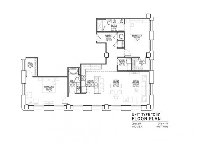 2 Bedrooms 2 Bathrooms Apartment for rent at Power & Light KC Apartments in Kansas City, MO