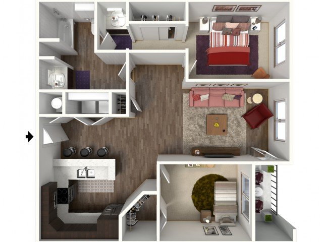 2 Bedrooms 1 Bathroom Apartment for rent at Kinsley Forest Luxury Apartments in Kansas City, MO
