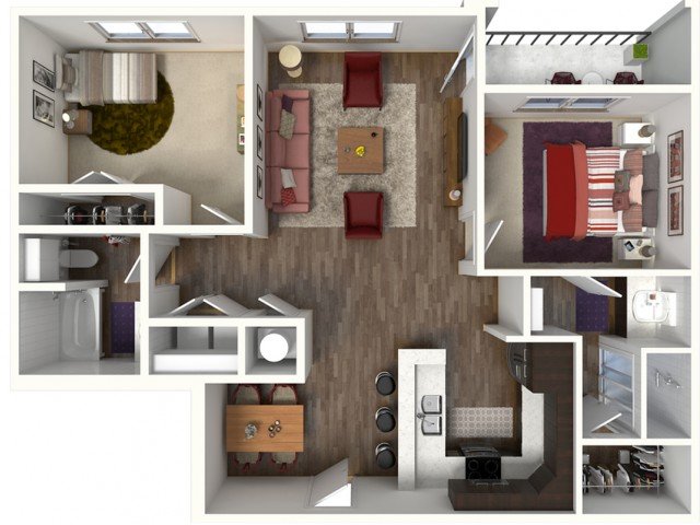 2 Bedrooms 2 Bathrooms Apartment for rent at Kinsley Forest Luxury Apartments in Kansas City, MO