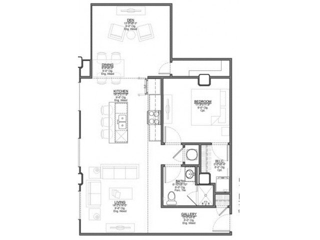 1 Bedroom 1 Bathroom Apartment for rent at Power & Light KC Apartments in Kansas City, MO