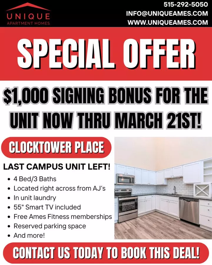 Clocktower Place Apartment for rent in Ames, IA