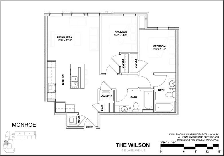 2 Bedrooms 2 Bathrooms Apartment for rent at Wilson Place in Columbus, OH