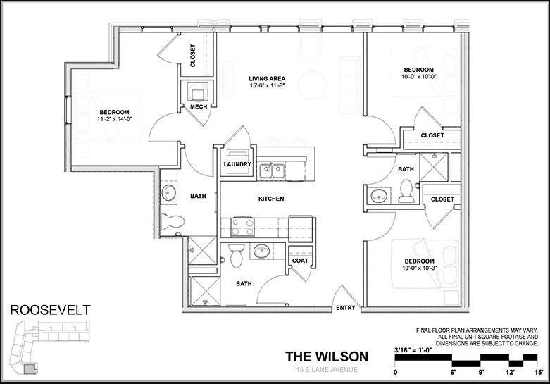 3 Bedrooms 3 Bathrooms Apartment for rent at Wilson Place in Columbus, OH