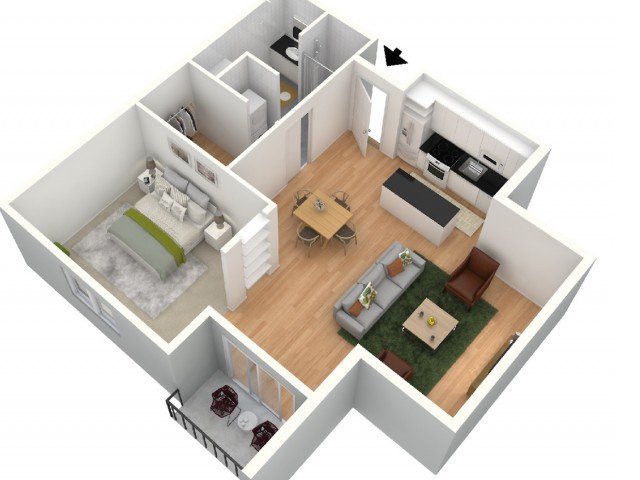 1 Bedroom 1 Bathroom Apartment for rent at 8 Street Apartments in Omaha, NE