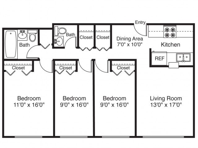 3 Bedrooms 1 Bathroom Apartment for rent at Kent Farm Apartment Homes in East Providence, RI