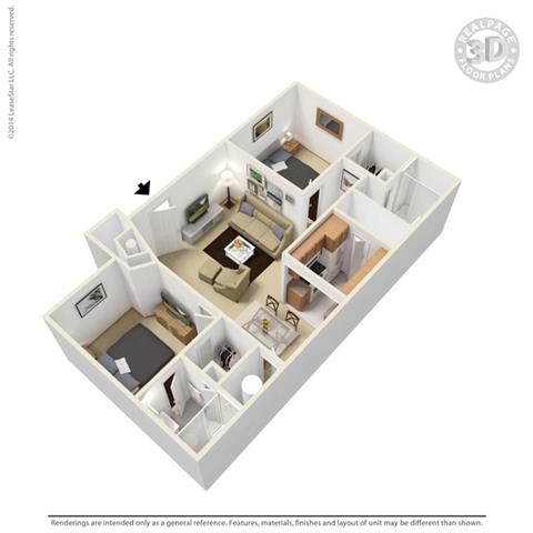 2 Bedrooms 2 Bathrooms Apartment for rent at Apple Creek Apartments in Omaha, NE