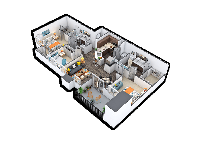 3 Bedrooms 2 Bathrooms Apartment for rent at The District on La Frontera in Austin, TX