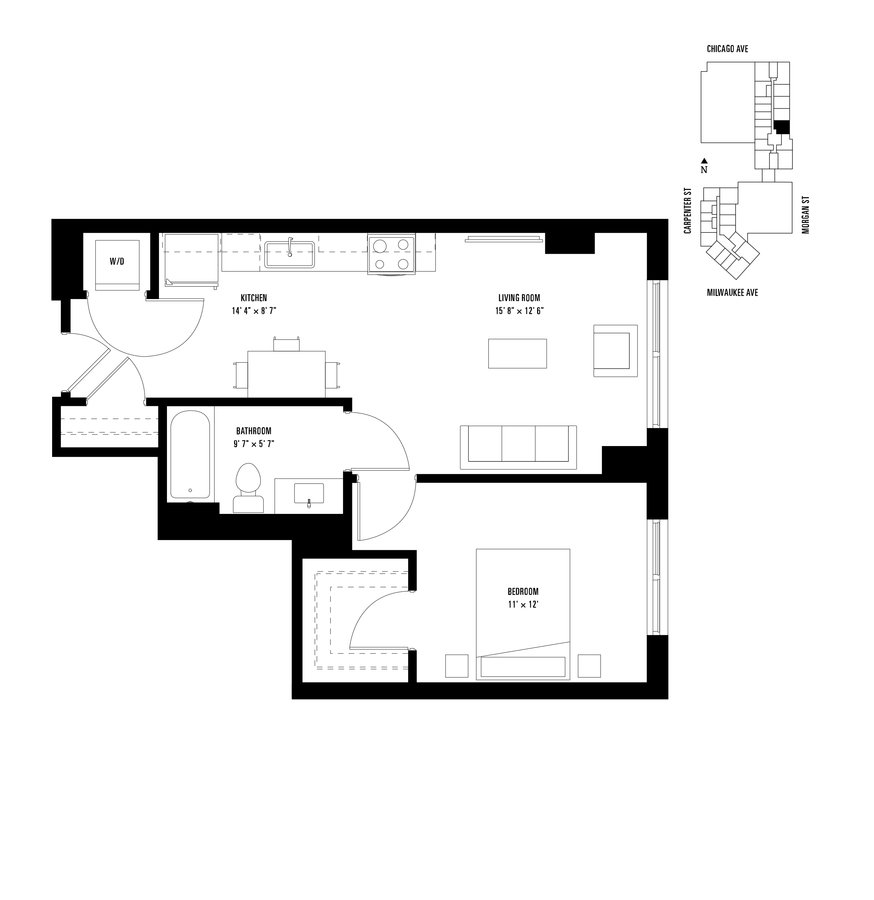 1 Bedroom 1 Bathroom Apartment for rent at Spoke in Chicago, IL