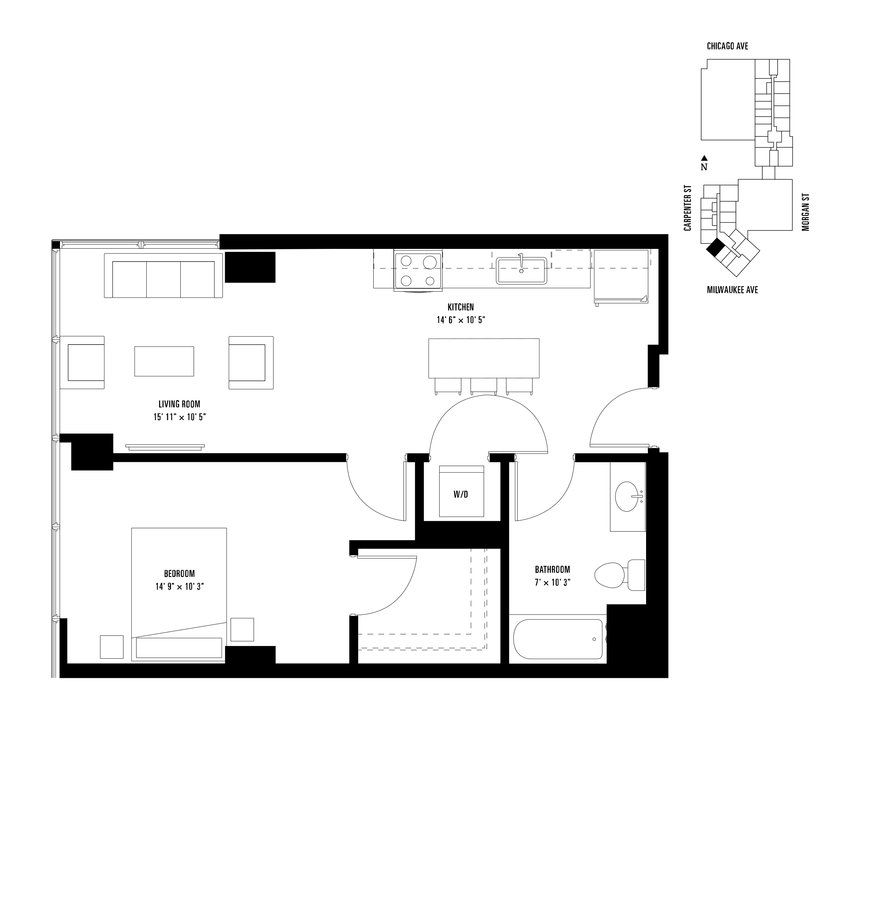 1 Bedroom 1 Bathroom Apartment for rent at Spoke in Chicago, IL
