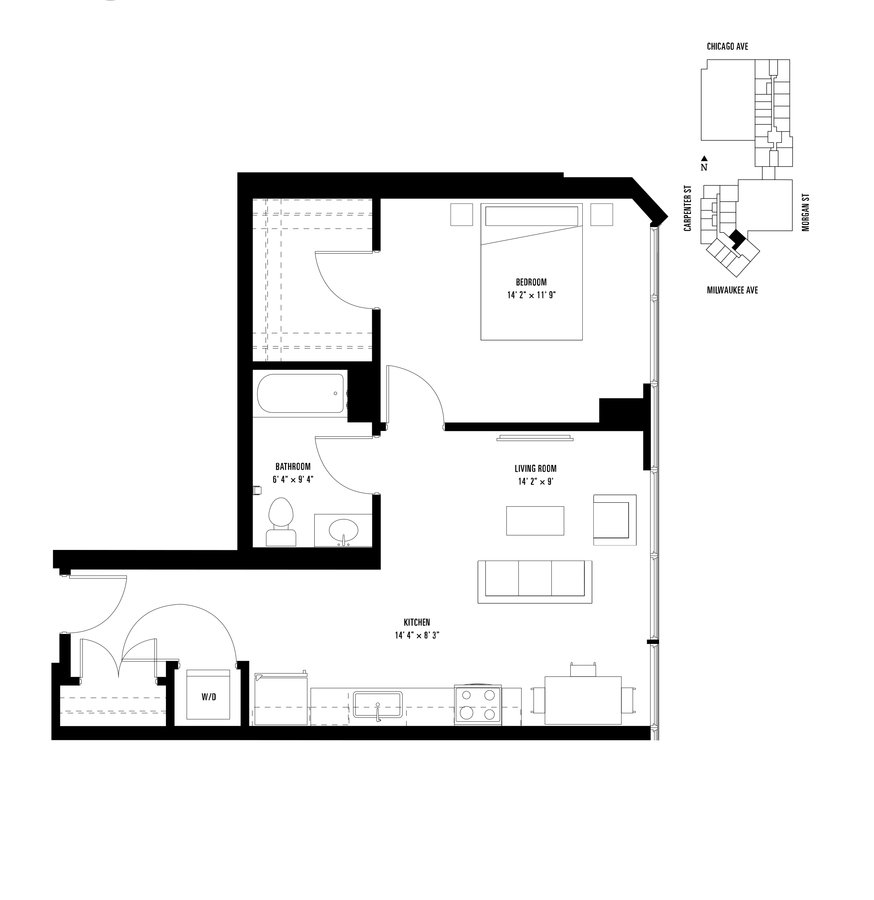 1 Bedroom 1 Bathroom Apartment for rent at Spoke in Chicago, IL