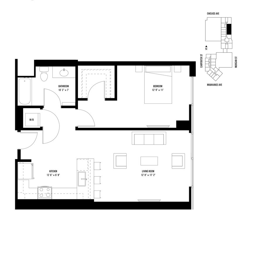 1 Bedroom 1 Bathroom Apartment for rent at Spoke in Chicago, IL