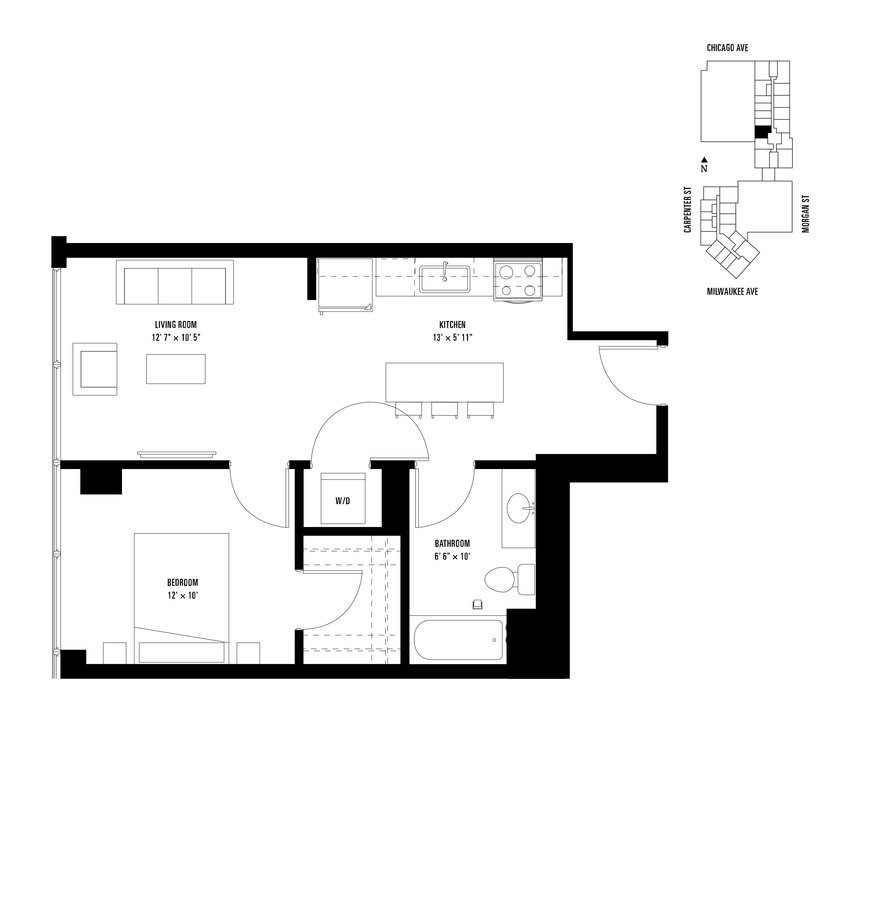 1 Bedroom 1 Bathroom Apartment for rent at Spoke in Chicago, IL
