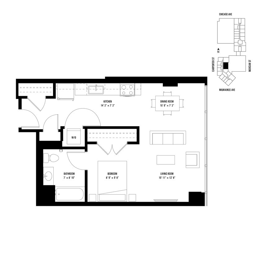Studio 1 Bathroom Apartment for rent at Spoke in Chicago, IL