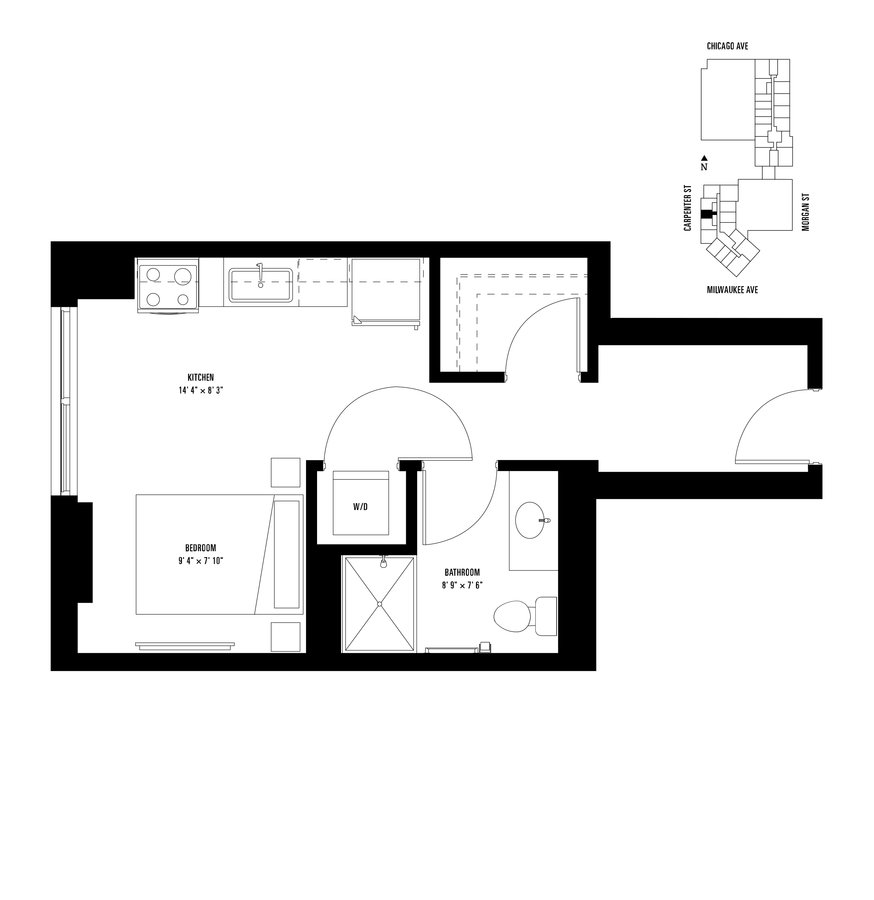 Studio 1 Bathroom Apartment for rent at Spoke in Chicago, IL