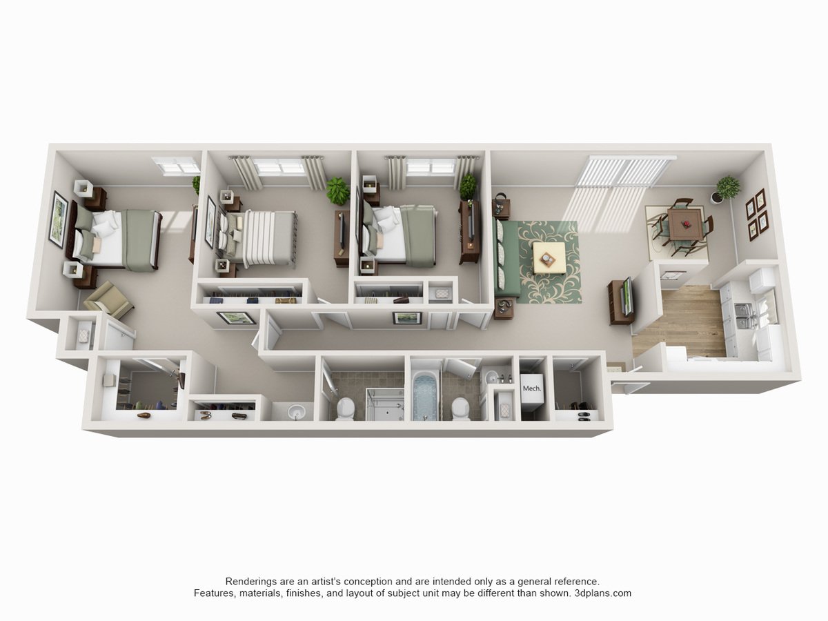 3 Bedrooms 2 Bathrooms Apartment for rent at Camelot Village in Omaha, NE