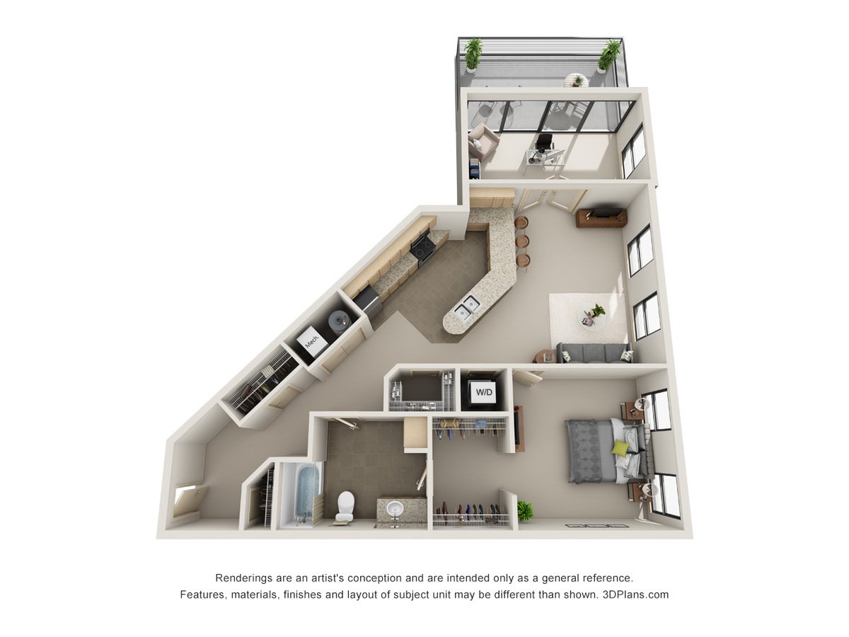1 Bedroom 1 Bathroom Apartment for rent at L14 Flats in Omaha, NE