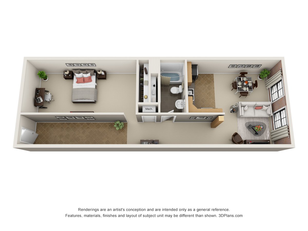 1 Bedroom 1 Bathroom Apartment for rent at L15 Lofts in Omaha, NE